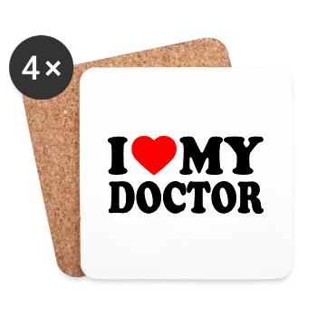 I love my doctor - Untersetzer (4er-Set) - Weiß - Vorne