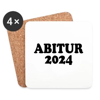 Abitur 2024 - Untersetzer (4er-Set) - Weiß - Vorne