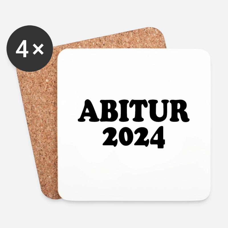Abitur 2024 - Untersetzer (4er-Set) - Weiß