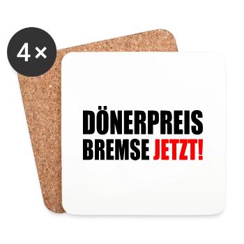 dönerpreisbremse jetzt - Untersetzer (4er-Set) - Weiß - Vorne