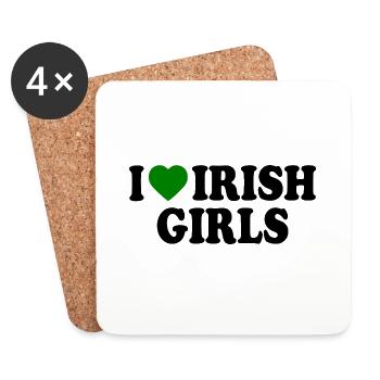 I love irish girls - Dessous de verre (lot de 4) - blanc - Devant