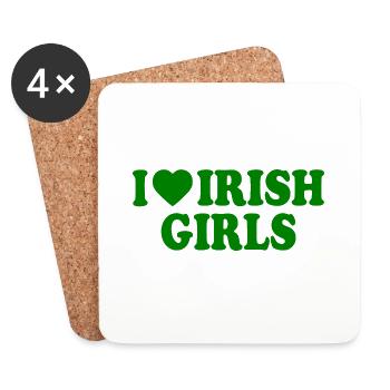 I love irish girls - Dessous de verre (lot de 4) - blanc - Devant