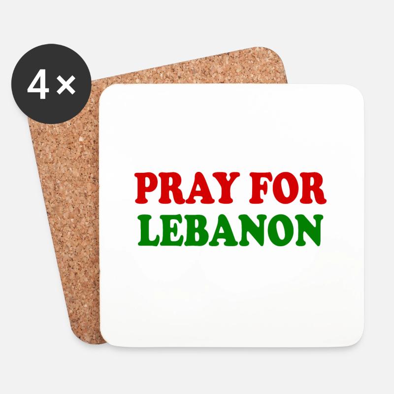 Pray for lebanon - Untersetzer (4er-Set) - Weiß