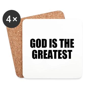 god is the greatest - Dessous de verre (lot de 4) - blanc - Devant