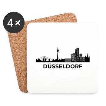 Düsseldorf City Skyline City Germany Deutschland - Untersetzer (4er-Set) - Weiß - Vorne