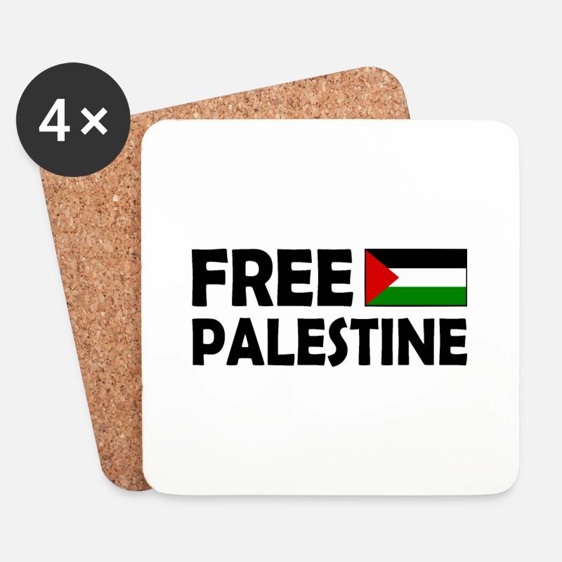 Free palestine - Untersetzer (4er-Set) - Weiß