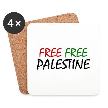 Free palestine - Dessous de verre (lot de 4) - blanc - Devant