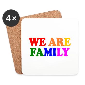 We are family lgbt - Dessous de verre (lot de 4) - blanc - Devant