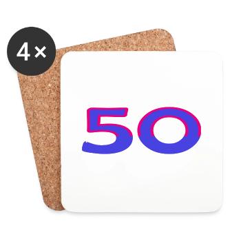 50. 50 JAHRE. 50-JÄHRIGES JUBILÄUM. 50-JÄHRIGES JUBILÄUM. - Untersetzer (4er-Set) - Weiß - Vorne