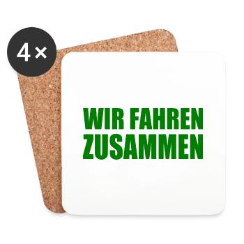 wir fahren zusammen - Untersetzer (4er-Set) - Weiß - Vorne