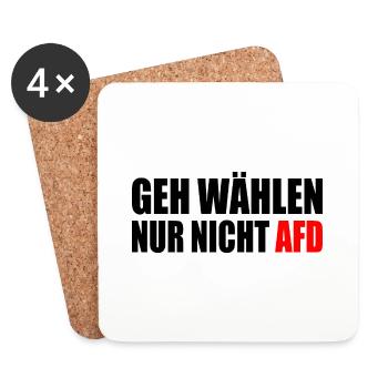 geh wählen nur nicht afd - Untersetzer (4er-Set) - Weiß - Vorne