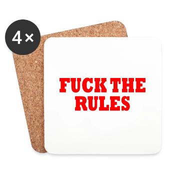Fuck the rules - Untersetzer (4er-Set) - Weiß - Vorne