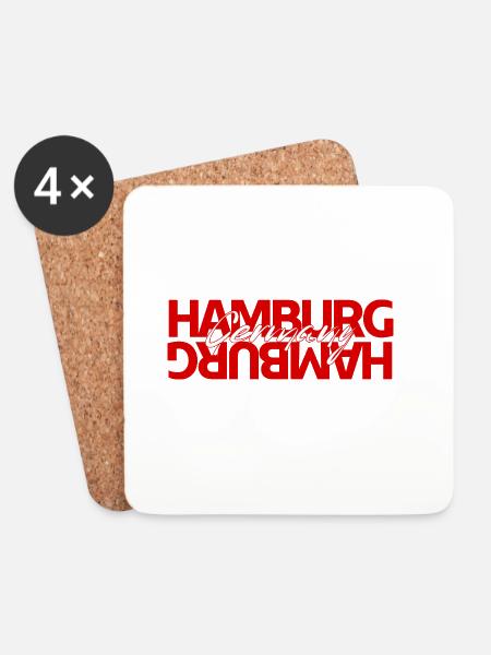 Hamburg Germany Bold Typography - Untersetzer (4er-Set) - Weiß