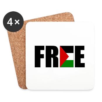 Free palestine - Coasters (set of 4) - white - Front