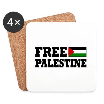 Free palestine - Untersetzer (4er-Set) - Weiß - Vorne