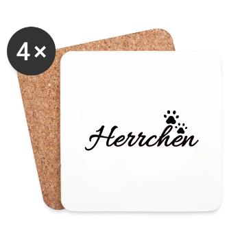 Herrchen von einem Hund | Hundepfote - Untersetzer (4er-Set) - Weiß - Vorne