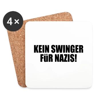Kein swinger für nazis - Untersetzer (4er-Set) - Weiß - Vorne
