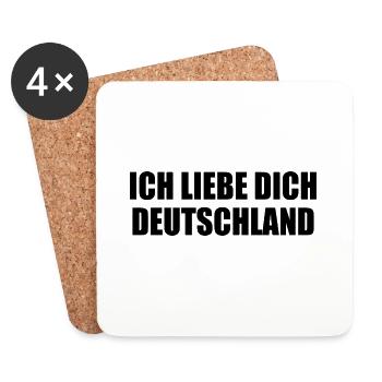 ich liebe dich deutschland - Untersetzer (4er-Set) - Weiß - Vorne