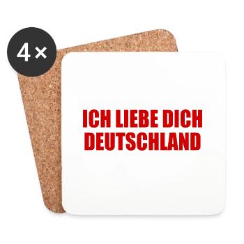 Ich liebe dich deutschland - Untersetzer (4er-Set) - Weiß - Vorne