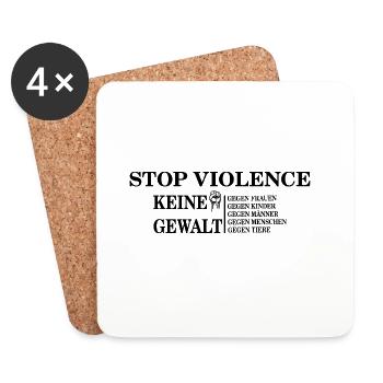 Stop Violence against women Shirt - Untersetzer (4er-Set) - Weiß - Vorne