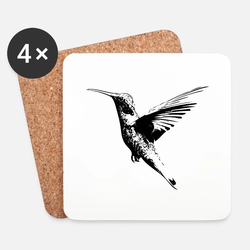 Kolibri - Untersetzer (4er-Set) - Weiß