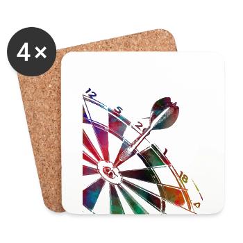 fléchettes sport art - Dessous de verre (lot de 4) - blanc - Devant