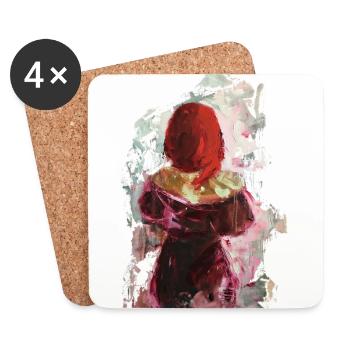 I see red again oil painting oil paints painting design - Coasters (set of 4) - white - Front