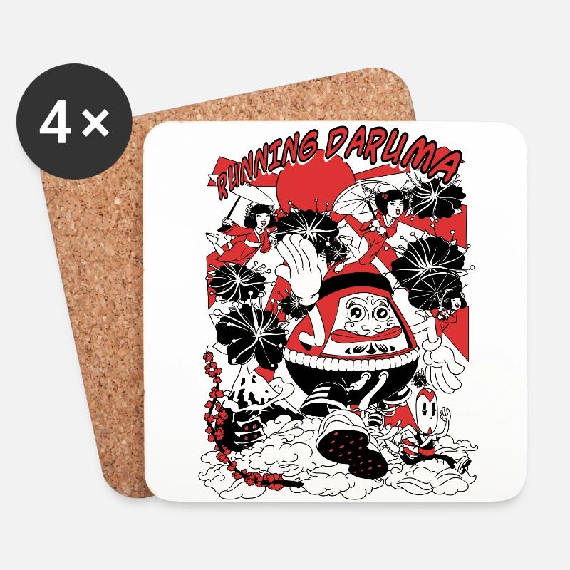 Daruma Laufen - Untersetzer (4er-Set) - Weiß