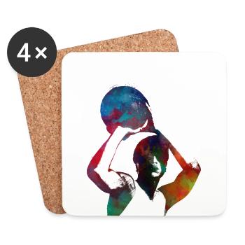 Basketball sport art #basketball - Coasters (set of 4) - white - Front