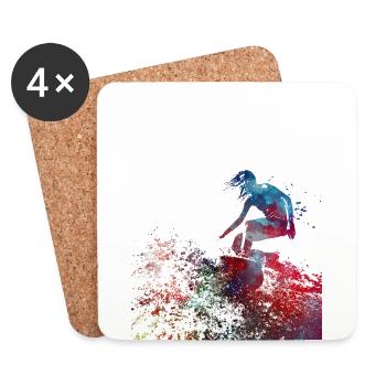 Surfer sport art #surfer #sport - Coasters (set of 4) - white - Front