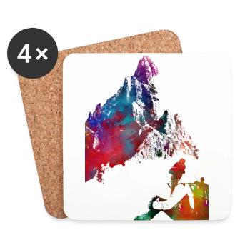 mountaineer climbing sport art #mountaineer #climb - Coasters (set of 4) - white - Front