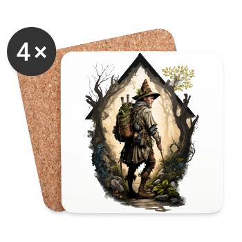 Aventurier sur la route - Dessous de verre (lot de 4) - blanc - Devant