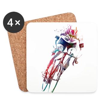 Cycling #cycling #sport #bike - Coasters (set of 4) - white - Front