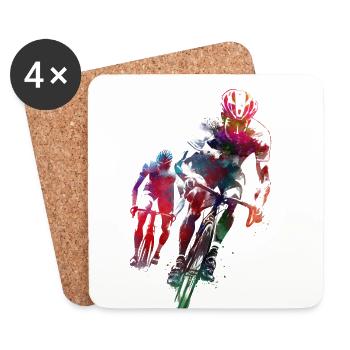 Cycling #cycling #sport #bike - Coasters (set of 4) - white - Front