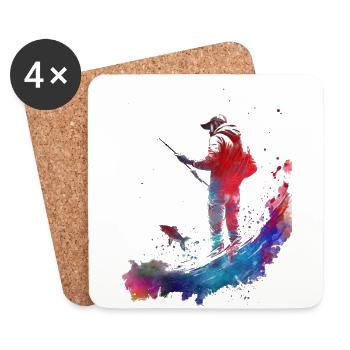 Fishing sport art #fishing - Coasters (set of 4) - white - Front