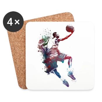 Basketball sport art #basketball - Coasters (set of 4) - white - Front