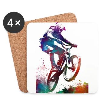 BMX Radfahren #cycling #sport #bike - Untersetzer (4er-Set) - Weiß - Vorne