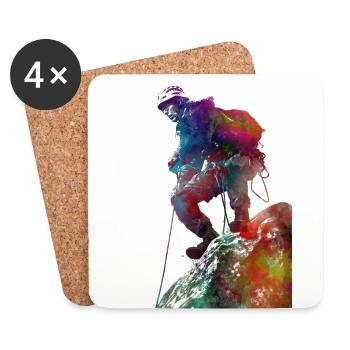 Mountaineer climbing sport art #mountaineer #climb - Coasters (set of 4) - white - Front