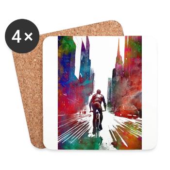 City bike sport art #bike - Coasters (set of 4) - white - Front
