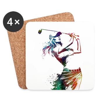 Sport des joueurs de golf #golf #sport - Dessous de verre (lot de 4) - blanc - Devant