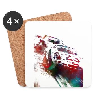 Racing car #racing #sport - Coasters (set of 4) - white - Front
