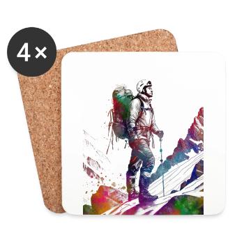 Mountaineer sport art #sport - Coasters (set of 4) - white - Front