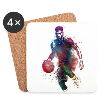 Sport de basket-ball #basketball - Dessous de verre (lot de 4) - blanc - Devant