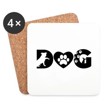 CHIEN CHIEN - Dessous de verre (lot de 4) - blanc - Devant