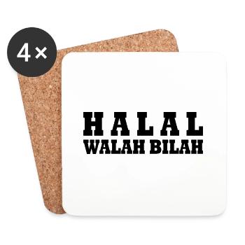 Halal walah bilah - Dessous de verre (lot de 4) - blanc - Devant