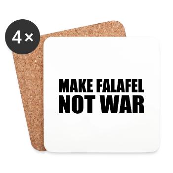 Make falafel not war - Dessous de verre (lot de 4) - blanc - Devant