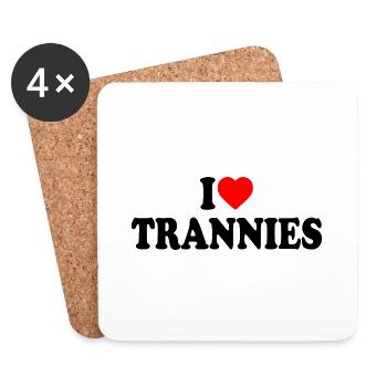 I love trannies - Untersetzer (4er-Set) - Weiß - Vorne