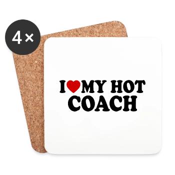I love my hot coach - Dessous de verre (lot de 4) - blanc - Devant