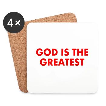 god is the greatest - Dessous de verre (lot de 4) - blanc - Devant