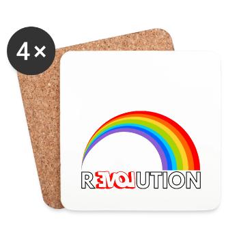 Revolution Love Rainbow - Untersetzer (4er-Set) - Weiß - Vorne